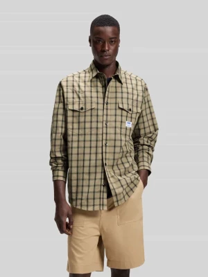 Koszula casualowa o kroju oversized z czystej bawełny model 'EBALTOW' Hugo Beżowy