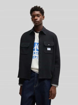 Koszula casualowa o kroju oversized z efektem wafla model ‘EKYNONE’ Hugo Blue