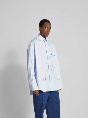 Koszula casualowa o kroju oversized z kieszenią na piersi Vetements Jasnoniebieski