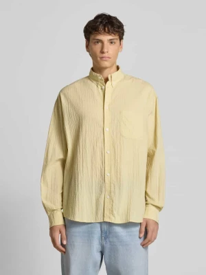 Koszula casualowa o kroju oversized z listwą guzikową Weekday Jasnożółty