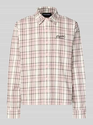 Koszula casualowa o kroju oversized z wyhaftowanym logo model „Soglio” Pegador