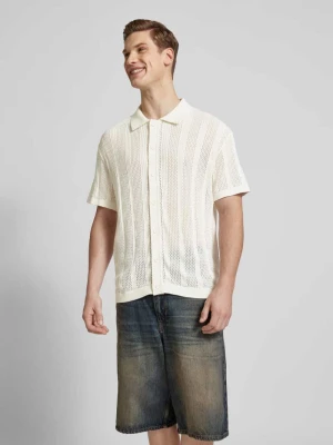 Koszula casualowa o kroju regular fit z ażurowym wzorem model ‘JON’ Redefined Rebel