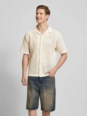 Koszula casualowa o kroju regular fit z ażurowym wzorem model ‘MADDEN’ Redefined Rebel