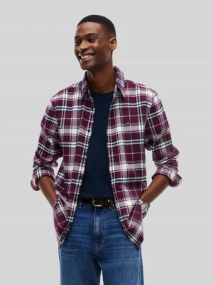 Koszula casualowa o kroju regular fit ze wzorem w kratę Tommy Jeans Bordowy