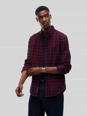Koszula casualowa o kroju regular fit ze wzorem w kratę Tommy Jeans Ciemnoczerwony