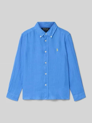 Koszula casualowa o kroju regular fit z czystego lnu Polo Ralph Lauren Kids