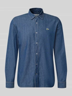 Koszula casualowa o kroju regular fit z czystej bawełny Lacoste Jeansowy niebieski