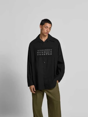 Koszula casualowa o kroju regular fit z detalem z logo MM6 Maison Margiela Czarny