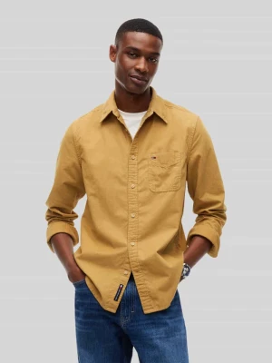 koszula casualowa o kroju regular fit z detalem z logo Tommy Jeans Beżowy