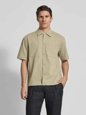 Koszula casualowa o kroju regular fit z fakturowanym wzorem JAKE*S STUDIO MEN