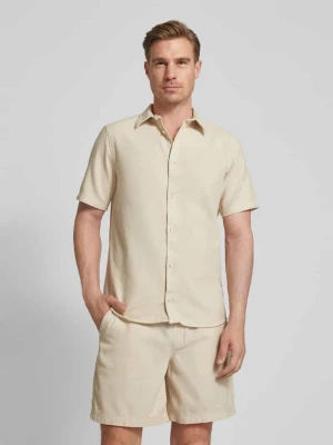 Koszula casualowa o kroju regular fit z fakturowanym wzorem model ‘Seoul Trama’ GABBA