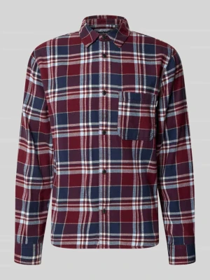 Koszula casualowa o kroju regular fit z flaneli z kołnierzykiem typu kent REVIEW Bordowy