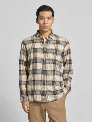 Koszula casualowa o kroju regular fit z flaneli z wyhaftowanym logo camel active