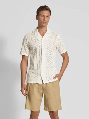 Koszula casualowa o kroju regular fit z haftem angielskim model ‘LOGAN’ casual friday