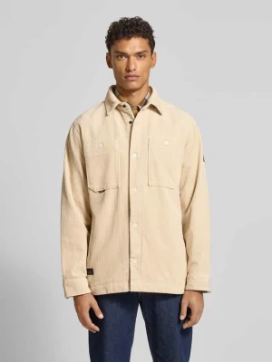 Koszula casualowa o kroju regular fit z imitacji sztruksu camel active