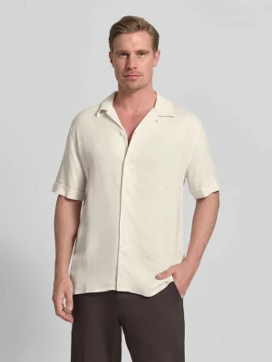 koszula casualowa o kroju regular fit z kołnierzem z połami model 'Honolulu' Antony Morato Écru