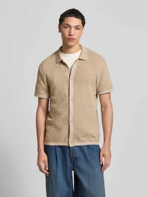 Koszula casualowa o kroju regular fit z kołnierzykiem polo i listwą guzikową jack & jones