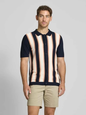 Koszula casualowa o kroju regular fit z kołnierzykiem polo MCNEAL Ciemnoniebieski