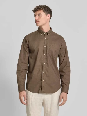 Koszula casualowa o kroju regular fit z kołnierzykiem typu button down camel active
