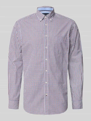 Koszula casualowa o kroju regular fit z kołnierzykiem typu button down Christian Berg Bordowy