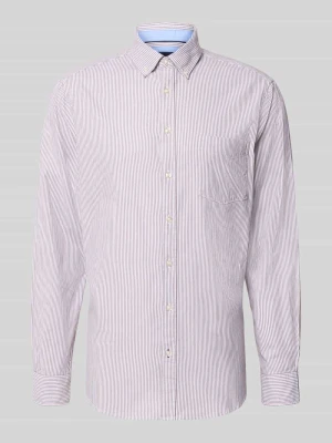 Koszula casualowa o kroju regular fit z kołnierzykiem typu button down Christian Berg Bordowy