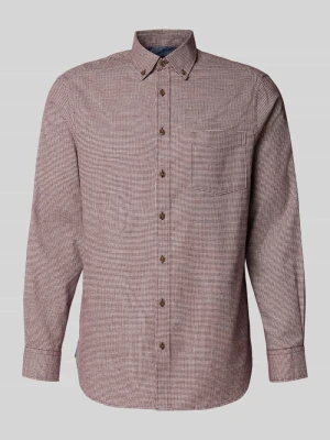 koszula casualowa o kroju regular fit z kołnierzykiem typu button down Christian Berg Bordowy