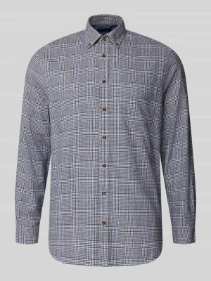 koszula casualowa o kroju regular fit z kołnierzykiem typu button down Christian Berg Granatowy