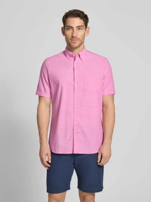Koszula casualowa o kroju regular fit z kołnierzykiem typu button down Christian Berg Mocnoróżowy