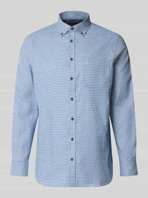 koszula casualowa o kroju regular fit z kołnierzykiem typu button down Christian Berg Metaliczny niebieski