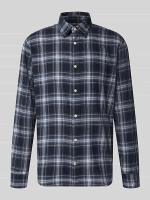koszula casualowa o kroju regular fit z kołnierzykiem typu kent model 'FIELD' Jack&Jones Ciemnoniebieski