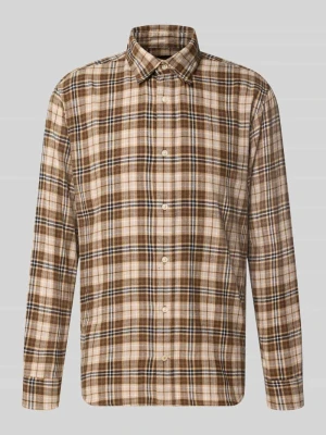 koszula casualowa o kroju regular fit z kołnierzykiem typu kent model 'FIELD' Jack&Jones Jasnobrązowy