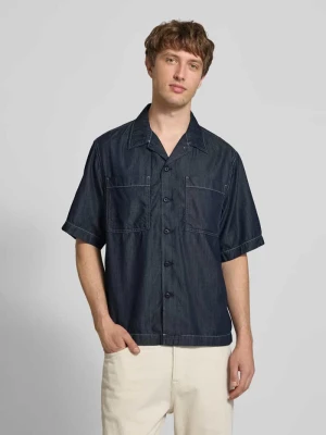 Koszula casualowa o kroju regular fit z mieszanka lyocellu model 'Bowling' G-Star Raw Ciemnoniebieski