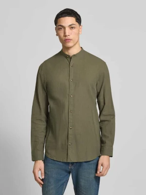 Koszula casualowa o kroju regular fit z mieszanki bawełny i lnu jack & jones