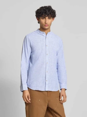 Koszula casualowa o kroju regular fit z mieszanki bawełny i lnu Jack&Jones Błękitny