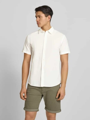 Koszula casualowa o kroju regular fit z mieszanki bawełny i lnu jack & jones