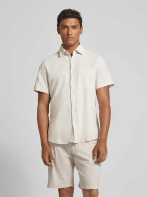 Koszula casualowa o kroju regular fit z mieszanki bawełny i lnu MCNEAL