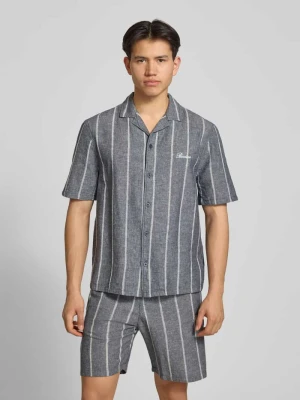 Koszula casualowa o kroju regular fit z mieszanki bawełny i lnu z kołnierzem z połami REVIEW