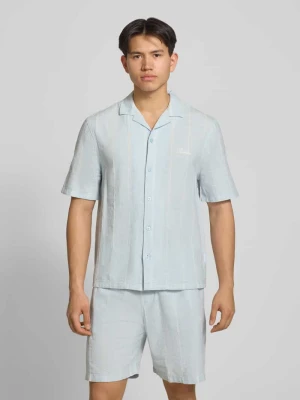 Koszula casualowa o kroju regular fit z mieszanki bawełny i lnu z kołnierzem z połami REVIEW