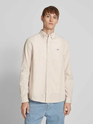 Koszula casualowa o kroju regular fit z mieszanki bawełny i lnu z kołnierzykiem typu button down Tommy Jeans