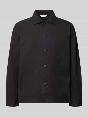koszula casualowa o kroju regular fit z mieszanki bawełny model 'MOTTO' Selected Czarny