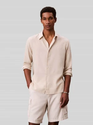 Koszula casualowa o kroju regular fit z mieszanki lnu CK Calvin Klein