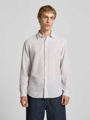 Koszula casualowa o kroju regular fit z mieszanki lnu i bawełny model 'CAIDEN' Only & Sons