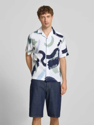Koszula casualowa o kroju regular fit z mieszanki lnu i bawełny model 'CAIDEN' Only & Sons Biały