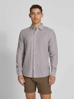 Koszula casualowa o kroju regular fit z mieszanki lnu z kołnierzykiem typu kent MCNEAL