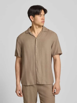 Koszula casualowa o kroju regular fit z mieszanki wiskozy i lnu model 'LATHAM' Only & Sons