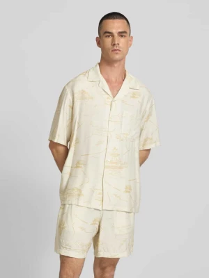 koszula casualowa o kroju regular fit z mieszanki wiskozy Maison Kitsuné Écru