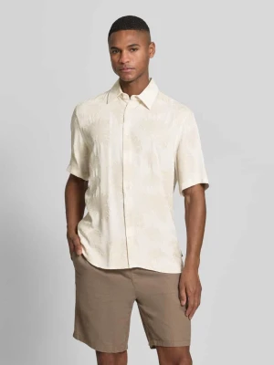 Koszula casualowa o kroju regular fit z mieszanki wiskozy i lnu model ‘Klampo’ Matinique