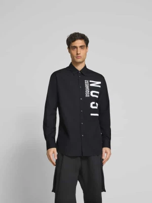 Koszula casualowa o kroju regular fit z nadrukiem z logo Dsquared2 Czarny
