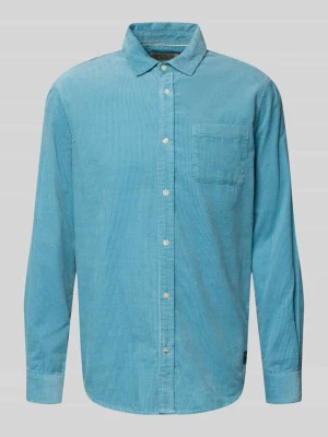 Koszula casualowa o kroju regular fit z naszywką z logo model 'CORDUROY' Scotch & Soda Turkusowy