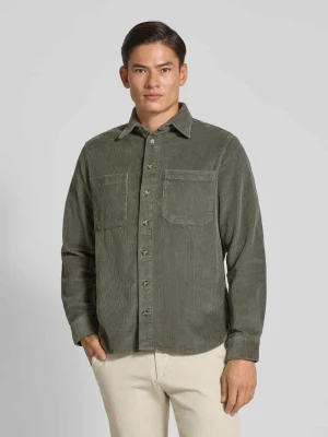 Koszula casualowa o kroju regular fit ze sztruksu z kołnierzykiem typu kent Christian Berg Men